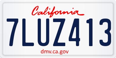 CA license plate 7LUZ413
