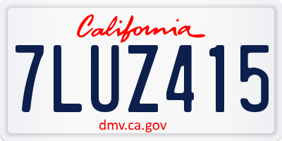 CA license plate 7LUZ415