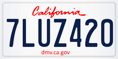 CA license plate 7LUZ420