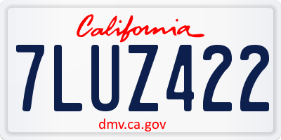 CA license plate 7LUZ422