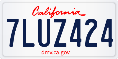 CA license plate 7LUZ424