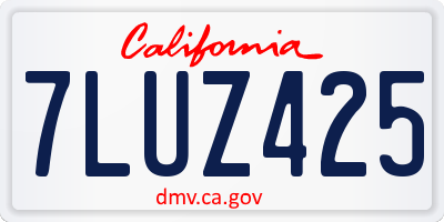 CA license plate 7LUZ425