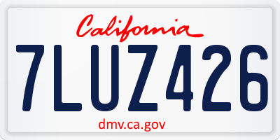 CA license plate 7LUZ426