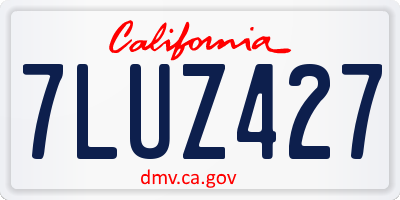 CA license plate 7LUZ427