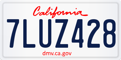 CA license plate 7LUZ428