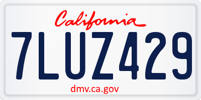 CA license plate 7LUZ429