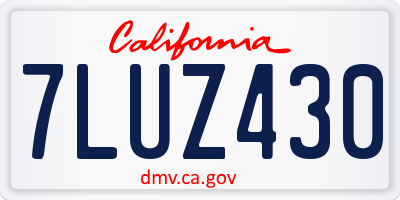 CA license plate 7LUZ430