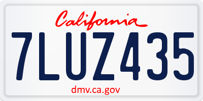 CA license plate 7LUZ435