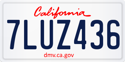 CA license plate 7LUZ436