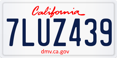 CA license plate 7LUZ439