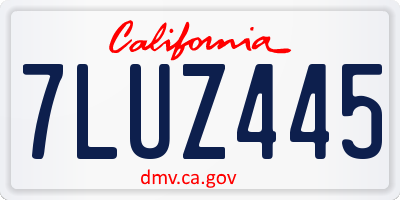 CA license plate 7LUZ445