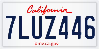 CA license plate 7LUZ446