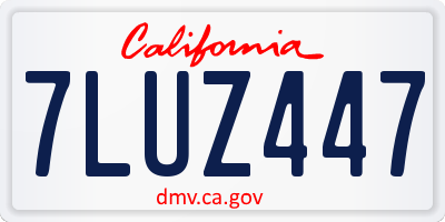 CA license plate 7LUZ447