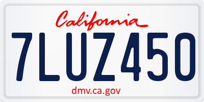 CA license plate 7LUZ450