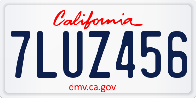 CA license plate 7LUZ456