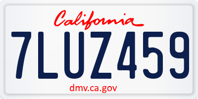 CA license plate 7LUZ459