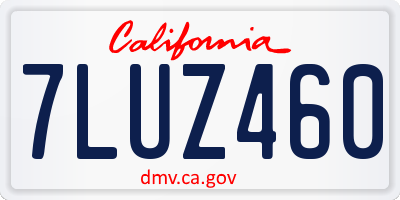 CA license plate 7LUZ460