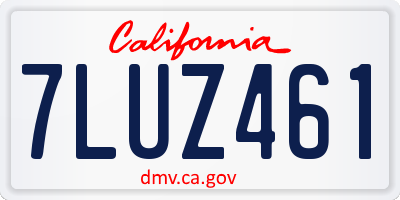CA license plate 7LUZ461