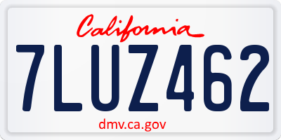 CA license plate 7LUZ462