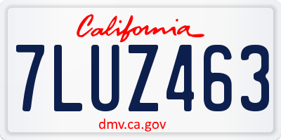 CA license plate 7LUZ463