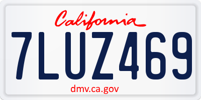 CA license plate 7LUZ469