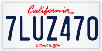 CA license plate 7LUZ470