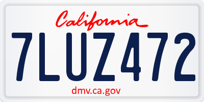 CA license plate 7LUZ472