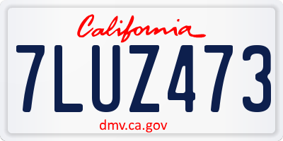 CA license plate 7LUZ473