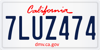 CA license plate 7LUZ474