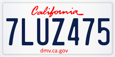 CA license plate 7LUZ475