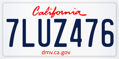 CA license plate 7LUZ476