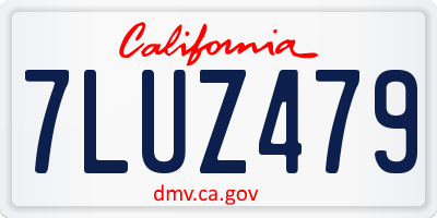 CA license plate 7LUZ479