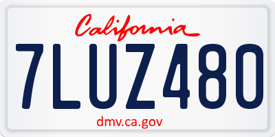 CA license plate 7LUZ480