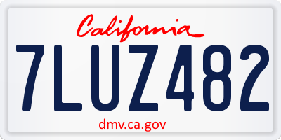 CA license plate 7LUZ482