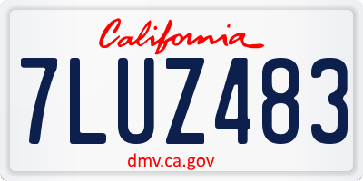 CA license plate 7LUZ483
