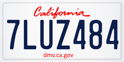CA license plate 7LUZ484