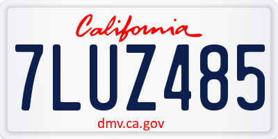 CA license plate 7LUZ485