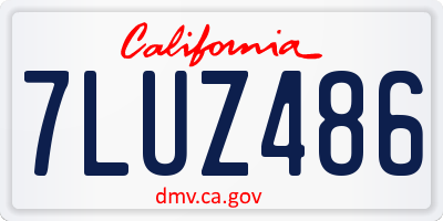 CA license plate 7LUZ486