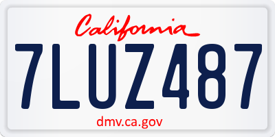 CA license plate 7LUZ487
