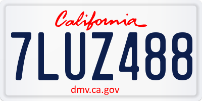 CA license plate 7LUZ488