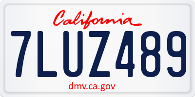 CA license plate 7LUZ489