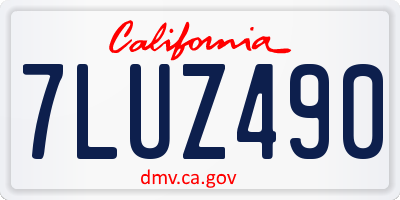 CA license plate 7LUZ490