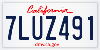 CA license plate 7LUZ491