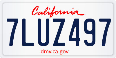 CA license plate 7LUZ497