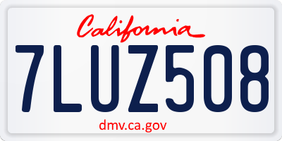 CA license plate 7LUZ508