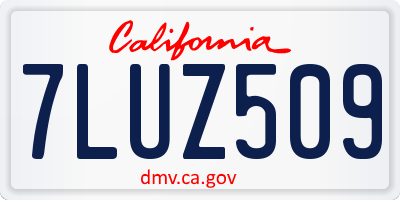 CA license plate 7LUZ509