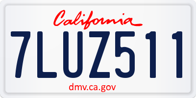 CA license plate 7LUZ511