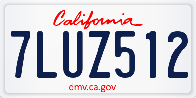 CA license plate 7LUZ512