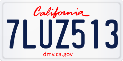CA license plate 7LUZ513