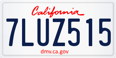 CA license plate 7LUZ515